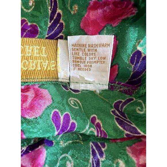 Vintage VICTORIA’S SECRET Gold Label Slip Dress Night Gown Green Floral Medium - Picture 7 of 9